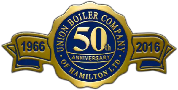 Image of Union Boiler Company 50 years in business ribbon